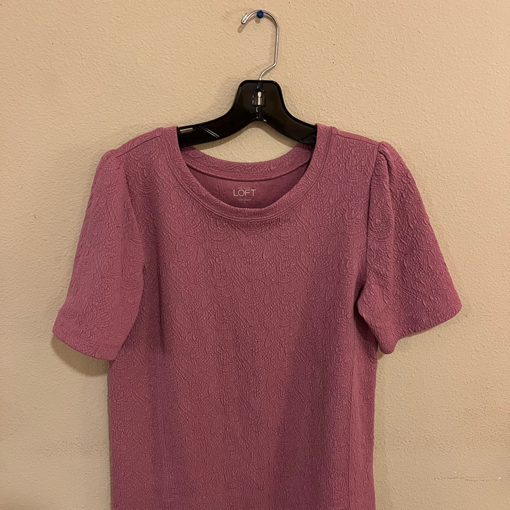 LOFT Women's Pink Textured Top